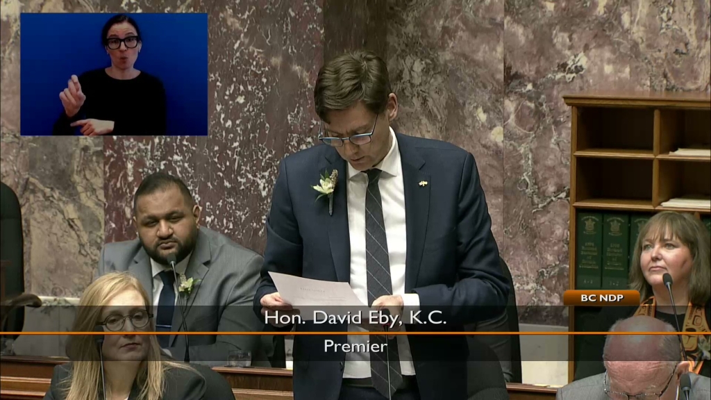 Premier Eby Motions to Appoint Committees, 2025