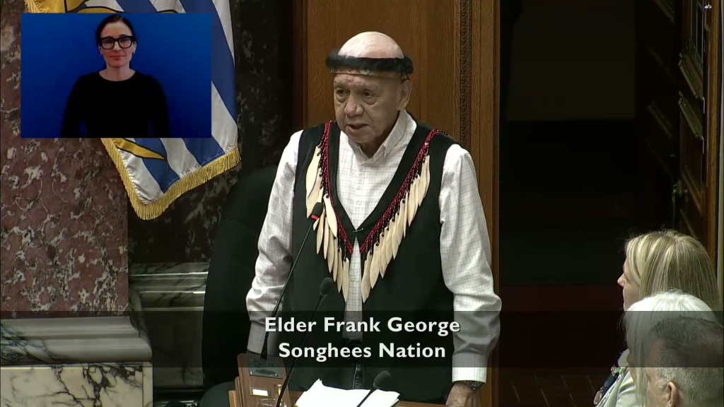 Elder George opens the 43rd session of Parliament with Prayers and Reflections