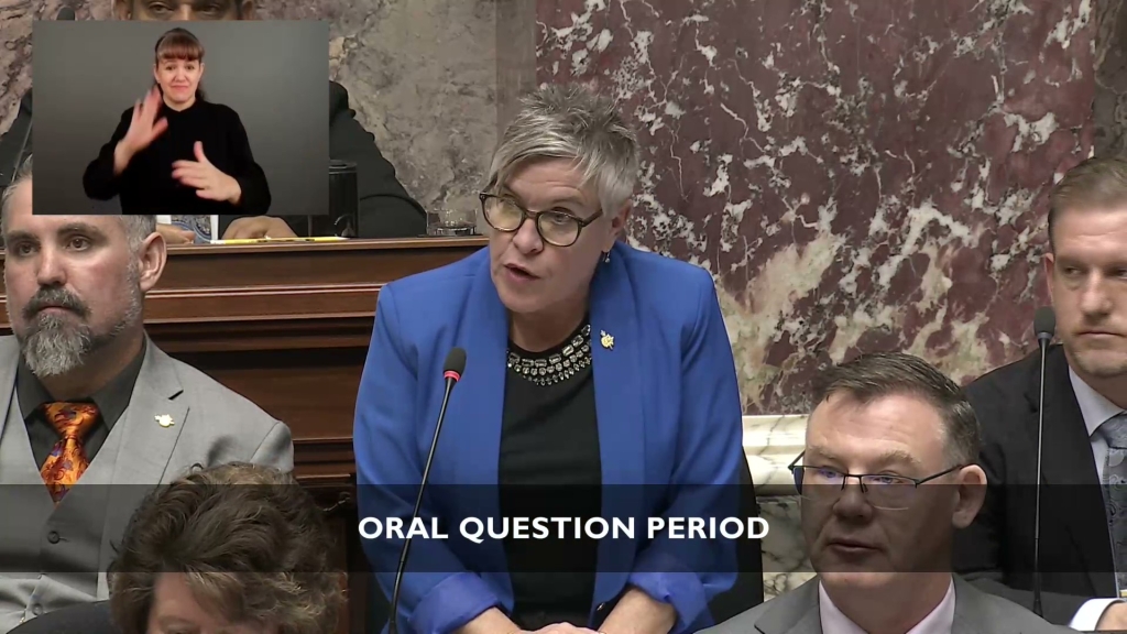 MLA Bird and the Minister of Public Safety in Question Period, 2025