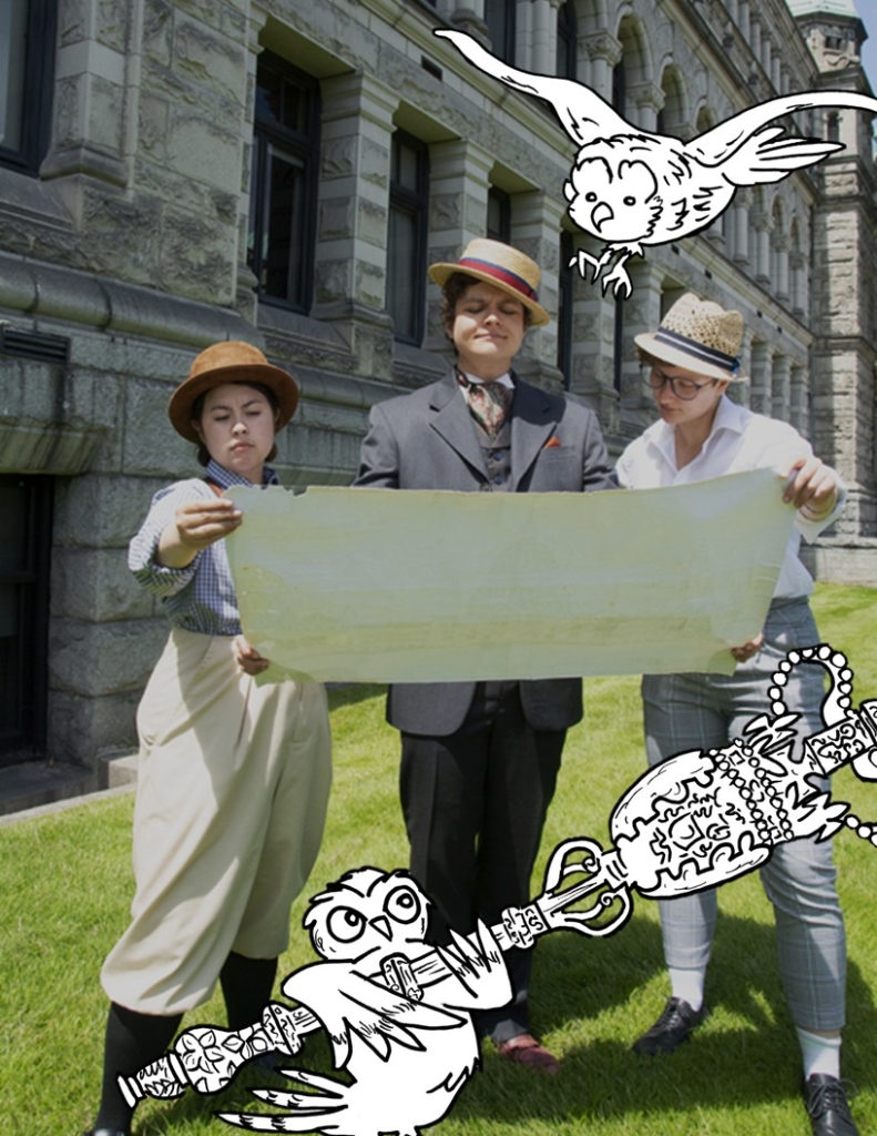 Group of costumed characters who perform as part of the Travelling Plays.